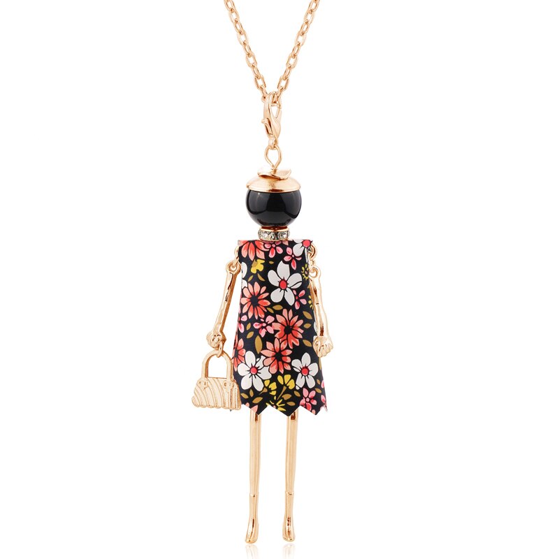 Verklaring Ketting Hanger Leuke Sieraden Lady Lange Ketting Vrouwen Bloem Charms Hanger Bohemian Maxi Accessoire: NN2020-022