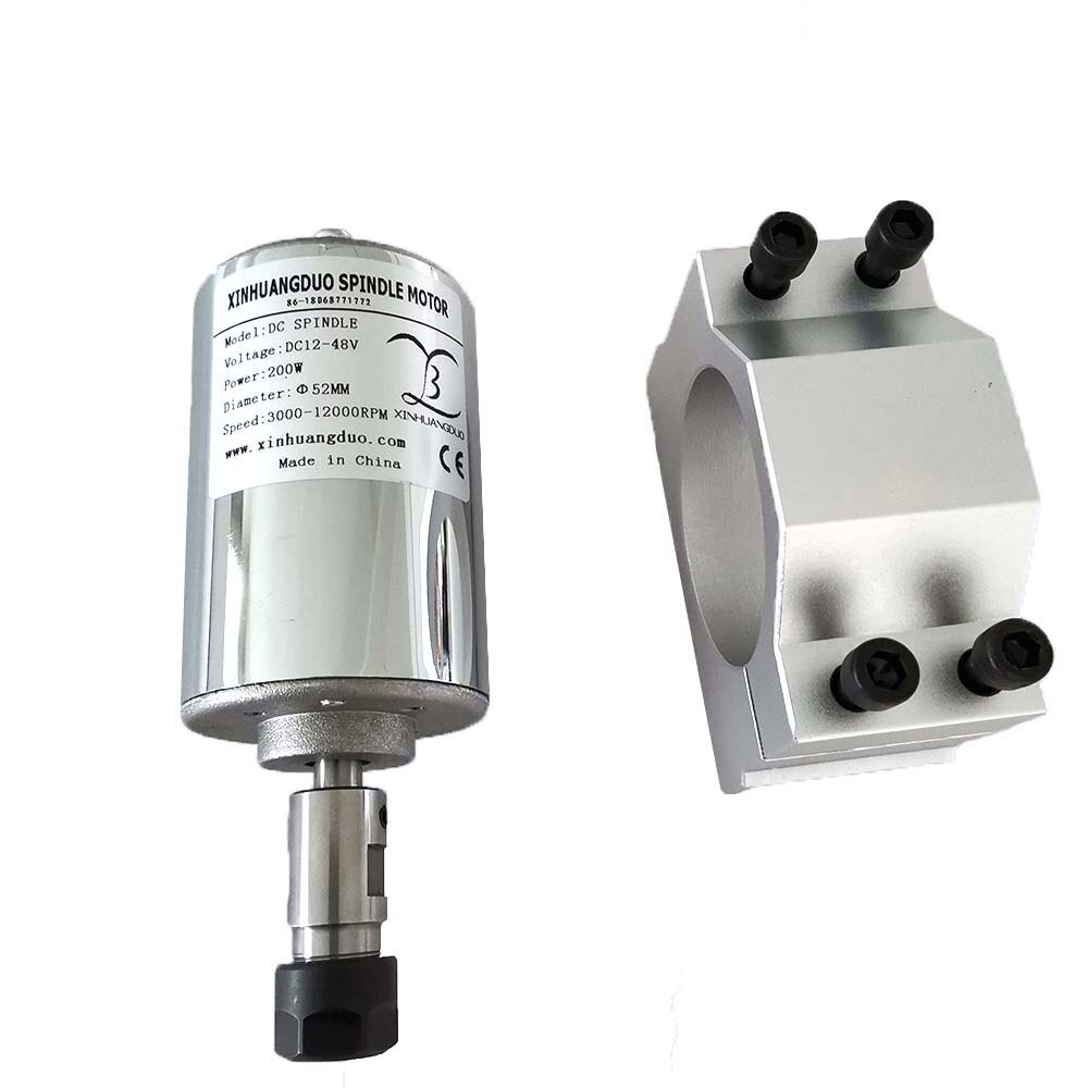 200W 300W 400W 500W Spindle Motor 48V DC 0.2KW Air cooled Spindle High Speed Spindle Brush Engraving Machine and Bracket: Package1 200WER11