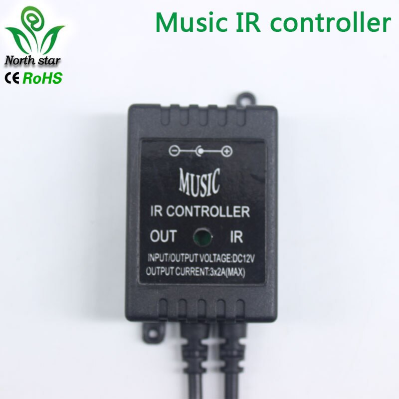 Controlador de música IR con 20 teclas, Sensor de sonido negro, mando a distancia para tira LED RGB de