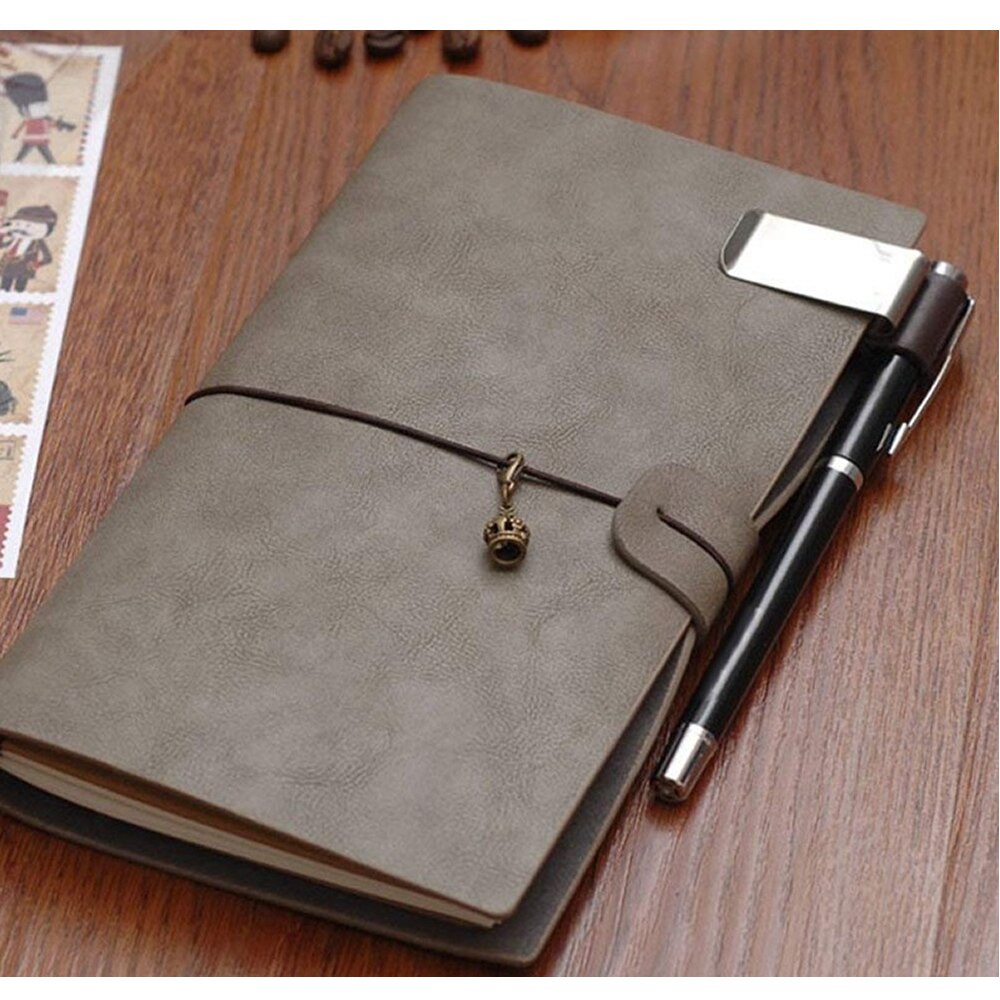 Pen Loop For Notebook Retro Leather Journal Notebook Pencil Holder Bookmark With Metal Clip