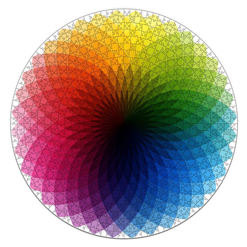 Rompecabezas redondo de arcoíris para adultos y niños, juego intelectual, paleta de Luna y tierra, , 1000 piezas: 5