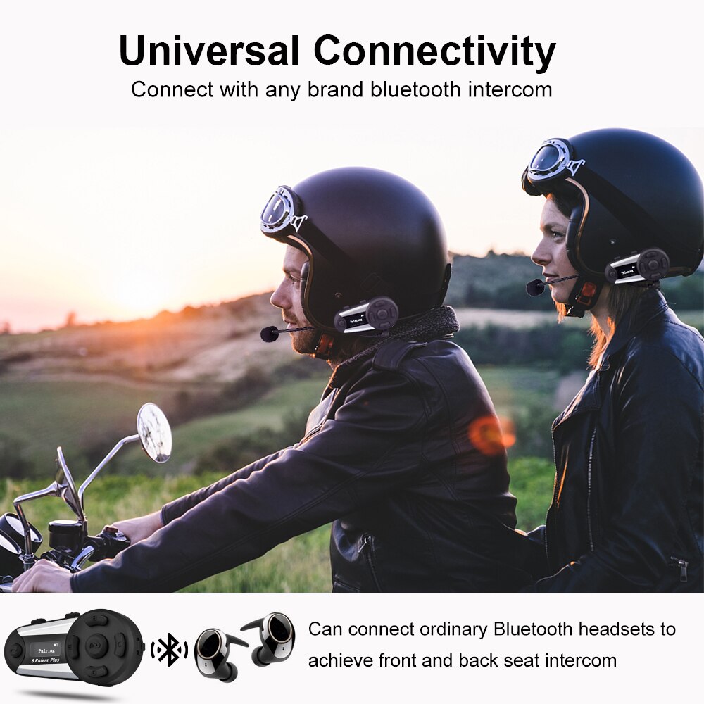 1 Pc Fodsports V6 Plus Moto Rcycle Helm Headset Intercom 6 Riders 1000M Draadloze Bluetooth Interphone Intercomunicador Moto Fm