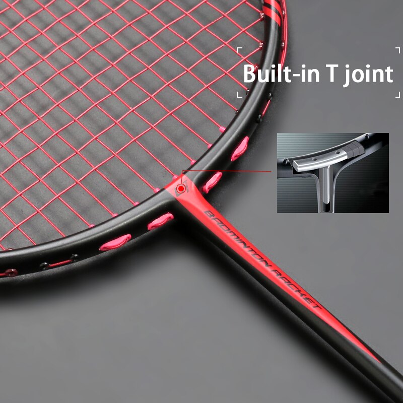 T700 Carbon Fiber Ultralight 6U 72g Strung Badminton Racket Max Tension 30LBS Training Rackets Speed Racquet Sport