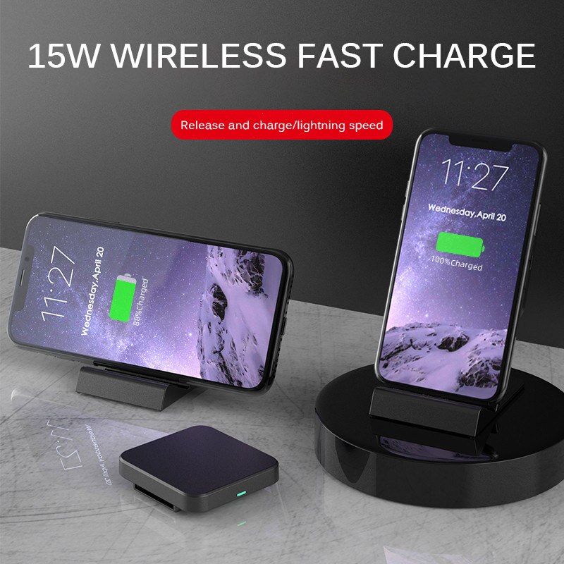 15w draadloze opladers, staande snellader, opvouwbare multifunctionele draadloze oplader voor iphone en samsung