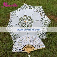,Children's White Vintage Lace Parasol And Fan
