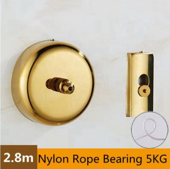 304 stainless steel clothes drying line chrome or gold plating cloth cord bathroom accessories 2.8 M clothesline WF: A GOLD