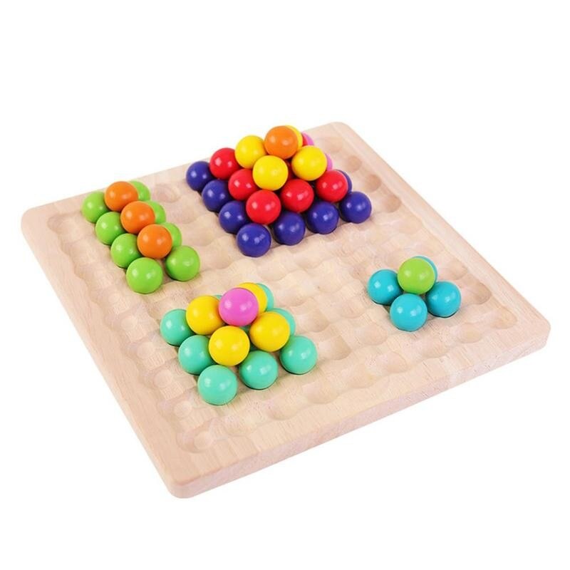 Juego de juegos Go de madera con cuentas de puntos, juguete de mesa, juego de arco iris, almacenamiento, cuenco, cuentas, rompecabezas, pinzas de madera, rompecabezas, E9B9