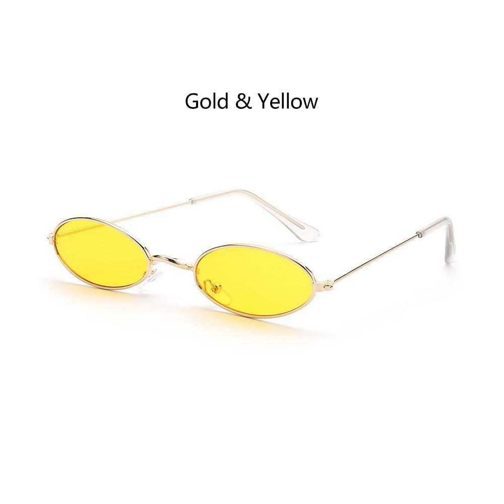 Gafas de sol ovaladas con montura pequeña para hombre y mujer, lentes clásicas de estilo Retro, de Color metálico, a la: Azul