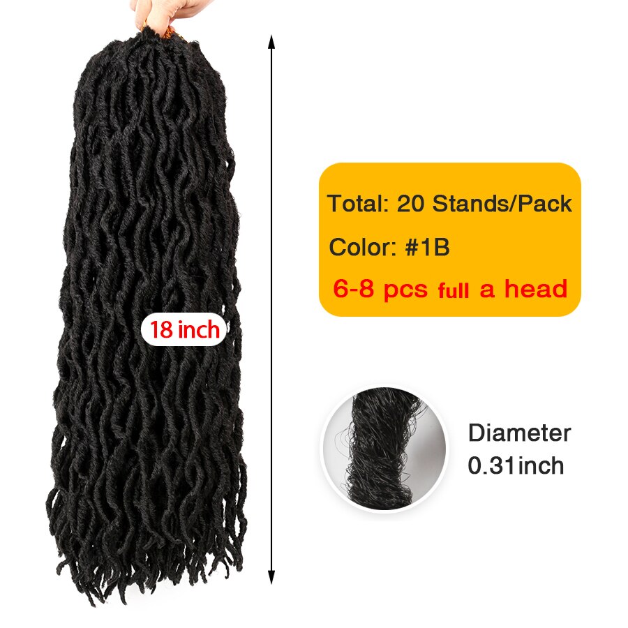 AliLeader 7colors Synthetic Crochet Braids Curly 12/ 18inch Nu Locs Crochet Extensions 20strand Goddess Faux Locs Crochet Hair: T4/27/30