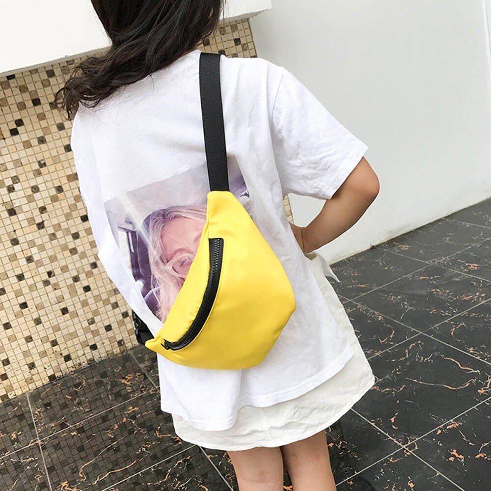 Novo Cinto saco Da Cintura Peito Soulder Bolsas Cinta Fivela Moda Zíper Da Bolsa Da Moeda Da Forma travesseiro Nylon Carteira Pacote de Lanche de banana