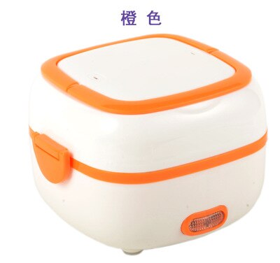 Mini arrocera termostato de arroz huevo vaporera eléctrica caja de almuerzo recipientes para guardar comida calentador de alimentos para la oficina en casa: Orange / EU