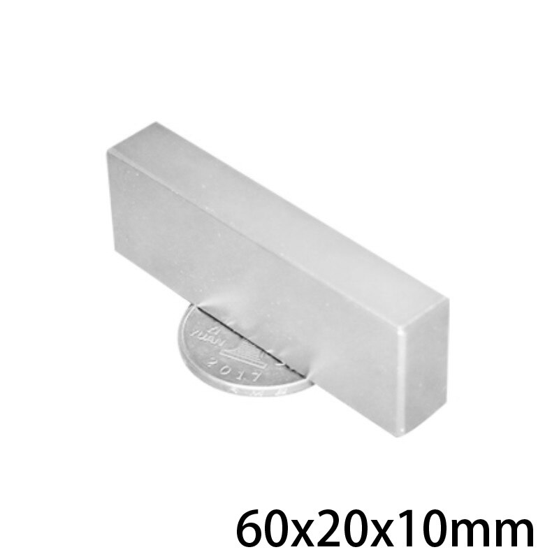 1 ~ 10 Pcs 60X20X10 Super Sterke Neodymium Magneet Strip Blok Permanente Magneet 60X20X10 Mm Krachtige Magnetische Magneten 60*20*10 Mm