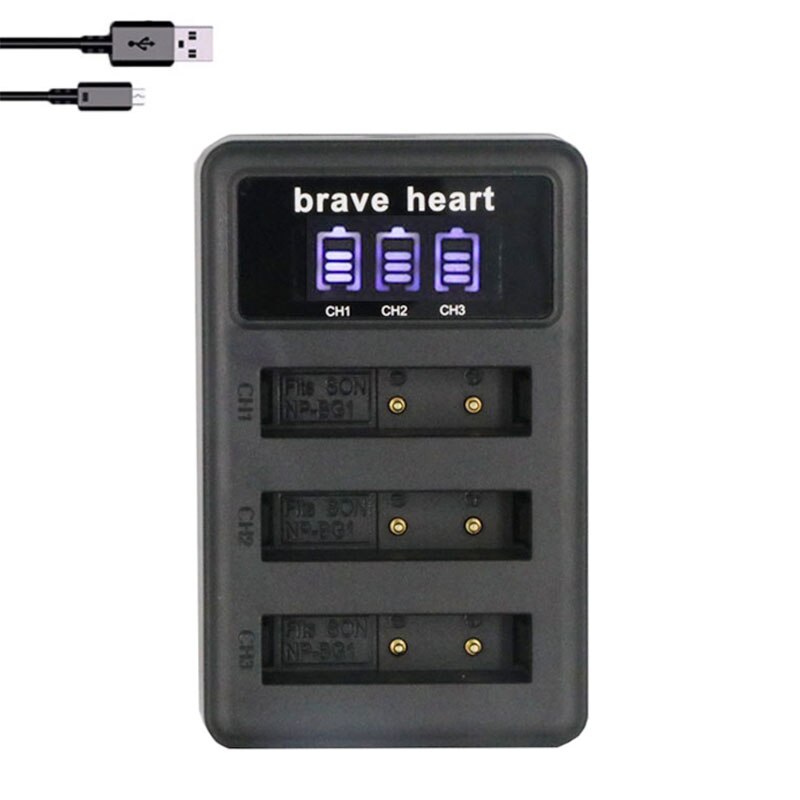 Batería NP-BG1/FG1 NP-BG1 NP BG1 FG1 para SONY, cargador de 3 ranuras, DSC-H3, DSC-H7, DSC-H9, DSC-H10, DSC-H20, DSC-H50: charger only