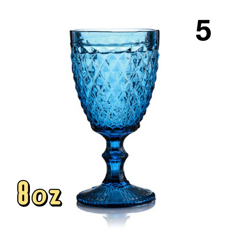 1 pz 240/300ml bicchiere da vino rosso in rilievo retrò calice bicchiere da succo bere Champagne whisky Cup decorazioni per feste di nozze: 5 small