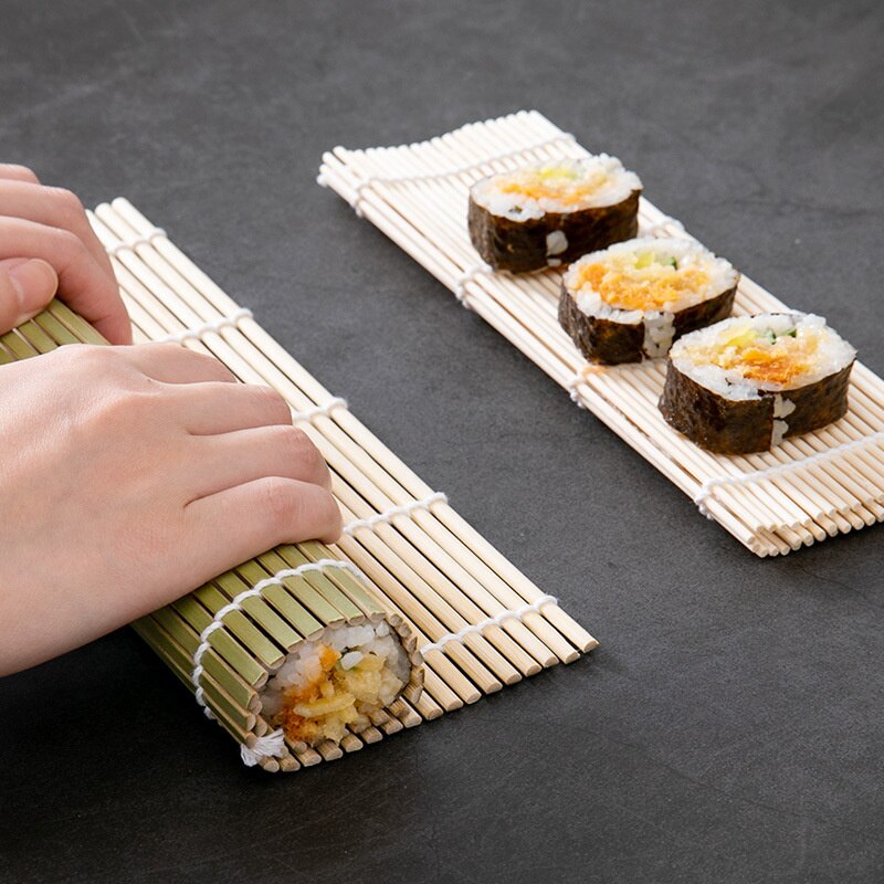 Bamboo Sushi Rolling Mat Sushi Maker Kit Japanese Sushi Tools Bento DIY Tool Kitchen Gadgets Nori Seaweed Rice Roll Maker