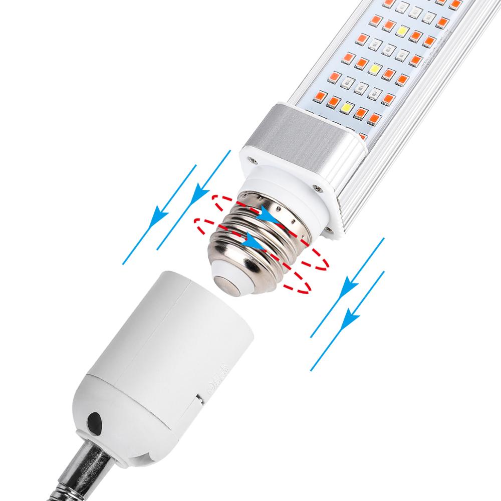 Vokse lyspære 25w e27 50 led lys aluminium fullspekter sollignende innendørs belysning lampe pære for potteplanter hage frøplante