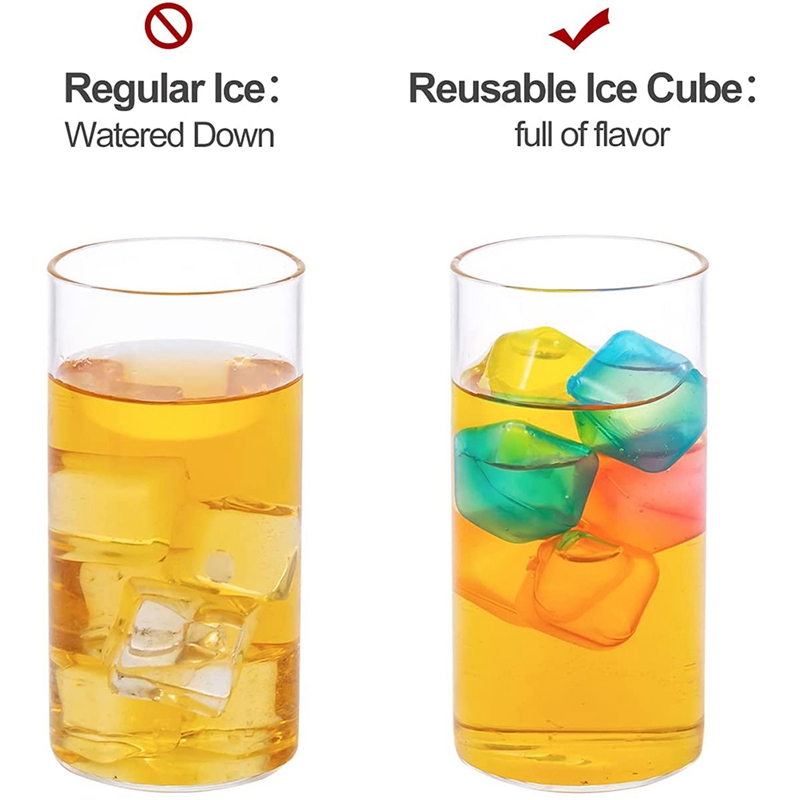 Reusable Ice Square For Drinks, Plastic Ice Cubes, Refreezable,Washable Dry Ice For Drinks Quick And Easy To Use