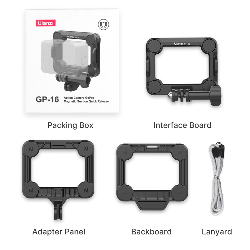 Ulanzi GP-16 Magnetic Action Camera Quick Release Bracket Gopro Accessories Release Bracket Adapter for GoPro Hero 10 9 8