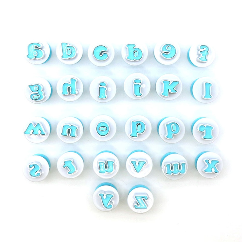 KHGDNOR Oberen Klein Alphabet Cookie Formen Buchstaben Anzahl Keks bilden Hand Stempel Presse Kolben für Cutter Hersteller