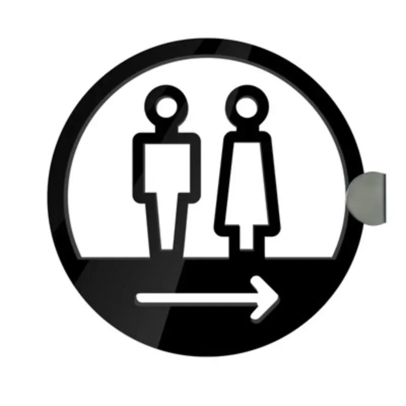 Door Sign Double-sided Side Mounted Restroom Reminder Sign Men's and Women's Bathroom Signage Acrylic Hotel WC Toilet Signage