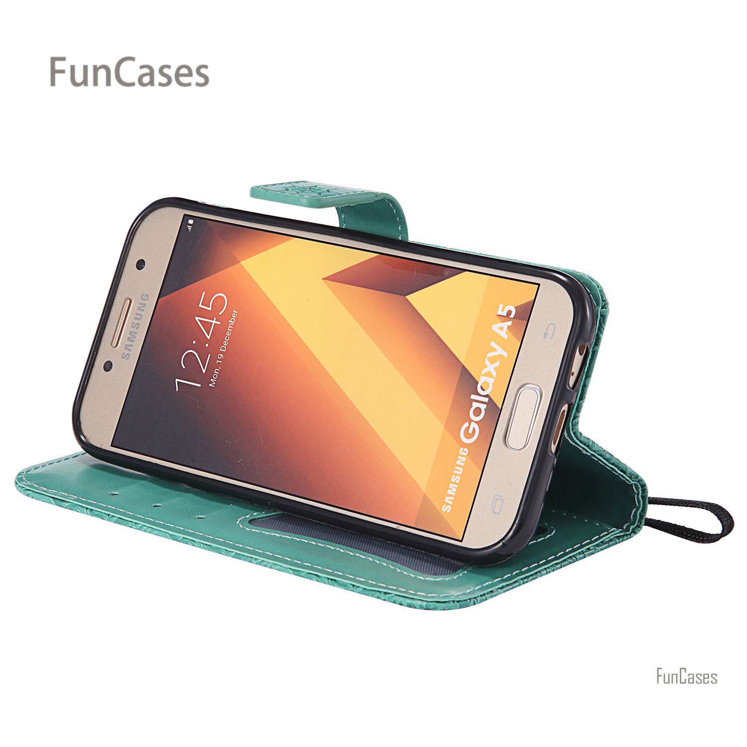 Funda con tapa en relieve de vid para Ajax Samsung A5 funda de teléfono de cuero de poliuretano Vintage funda de diamantes de imitación para Samsung Galaxy A520 Tok