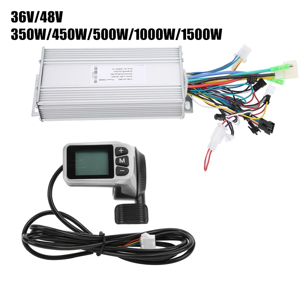 Electric Scooter Controller 36V/48V 350W/450W/500W/1000W/1500W 124DX Brushless Motor Control Box Lithium Battery Controller Set