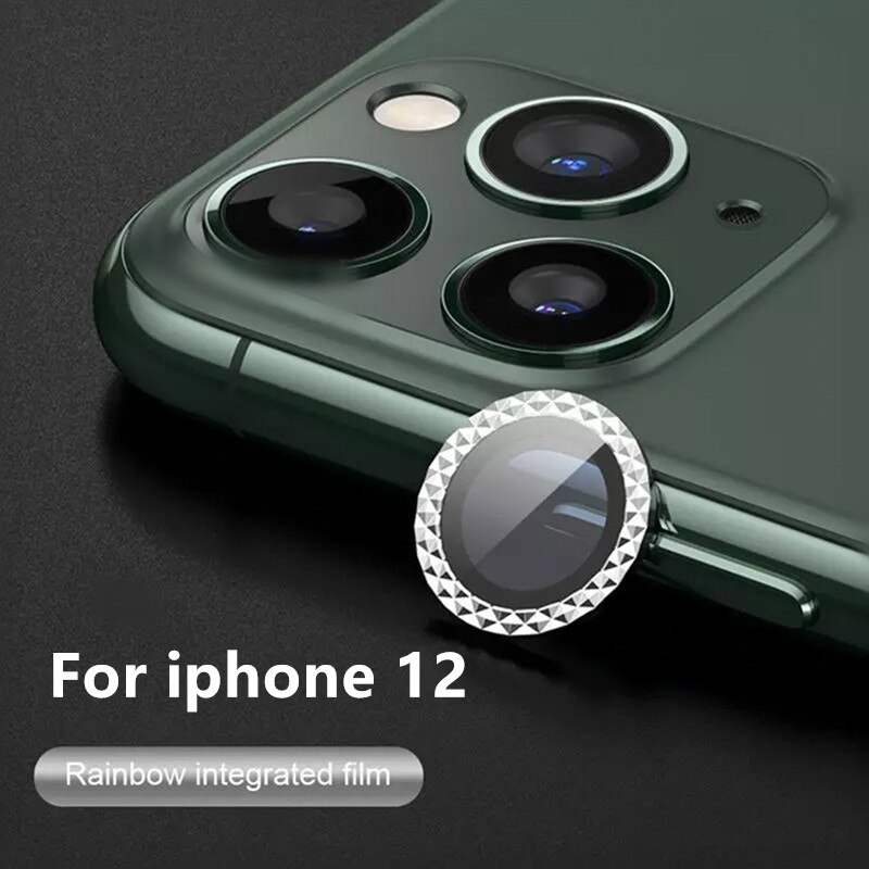 Back Lenses Camera Protector For iPhone 12 11 Pro Max 12Mini Rear Lens Ring Sticker Film Diamond Bling Protective Back Stickers: For iPhone 12