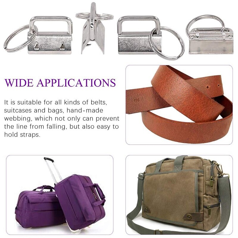 45Pcs Silver 1 Inch Key Fob Hardware with Key Rings Sets, Perfect for