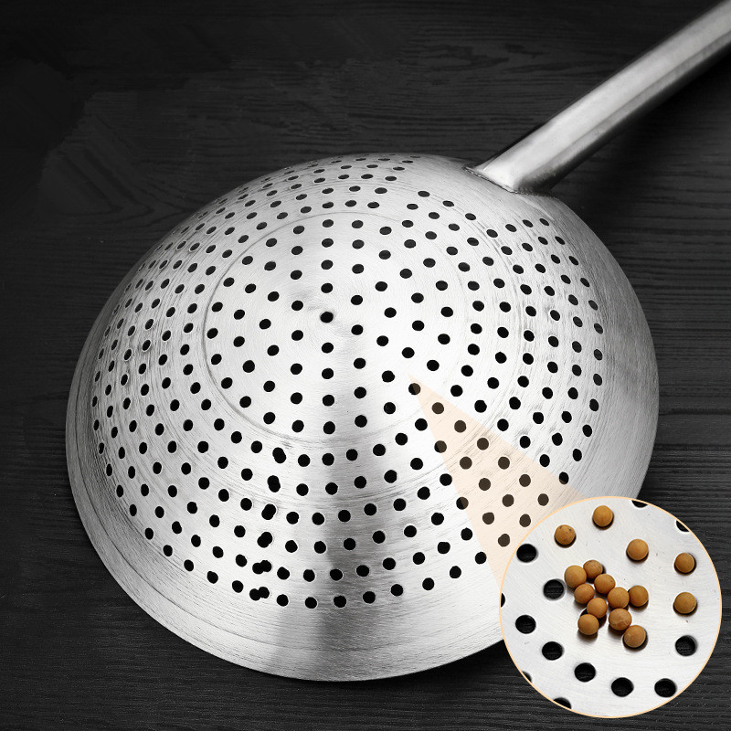 Colador grueso de acero inoxidable 304 con mango largo, tamiz grande para albóndigas, harina y fideos, espumadera, cuchara de cocina