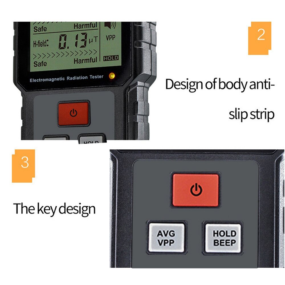 Elektromagnetisk stråling tester emf meter håndholdt tæller digitalt dosimeter lcd detektor analyse måling til computer
