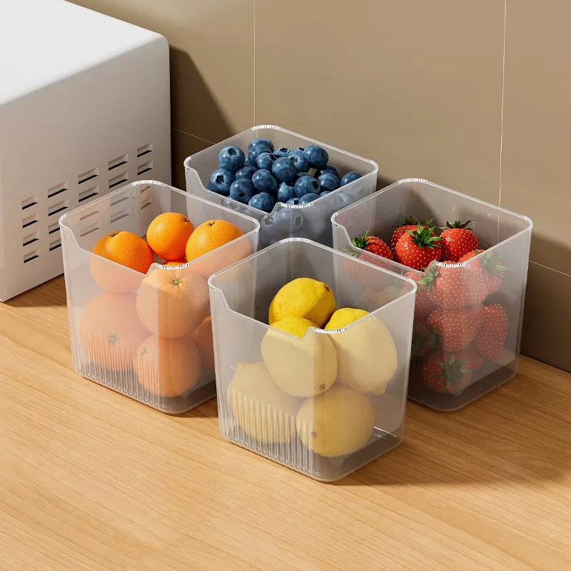 Cajas de almacenamiento de puerta lateral para nevera, caja de conservación de alimentos para frutas y verduras, organizadores de refrigerador que ahorran espacio, contenedores de cocina