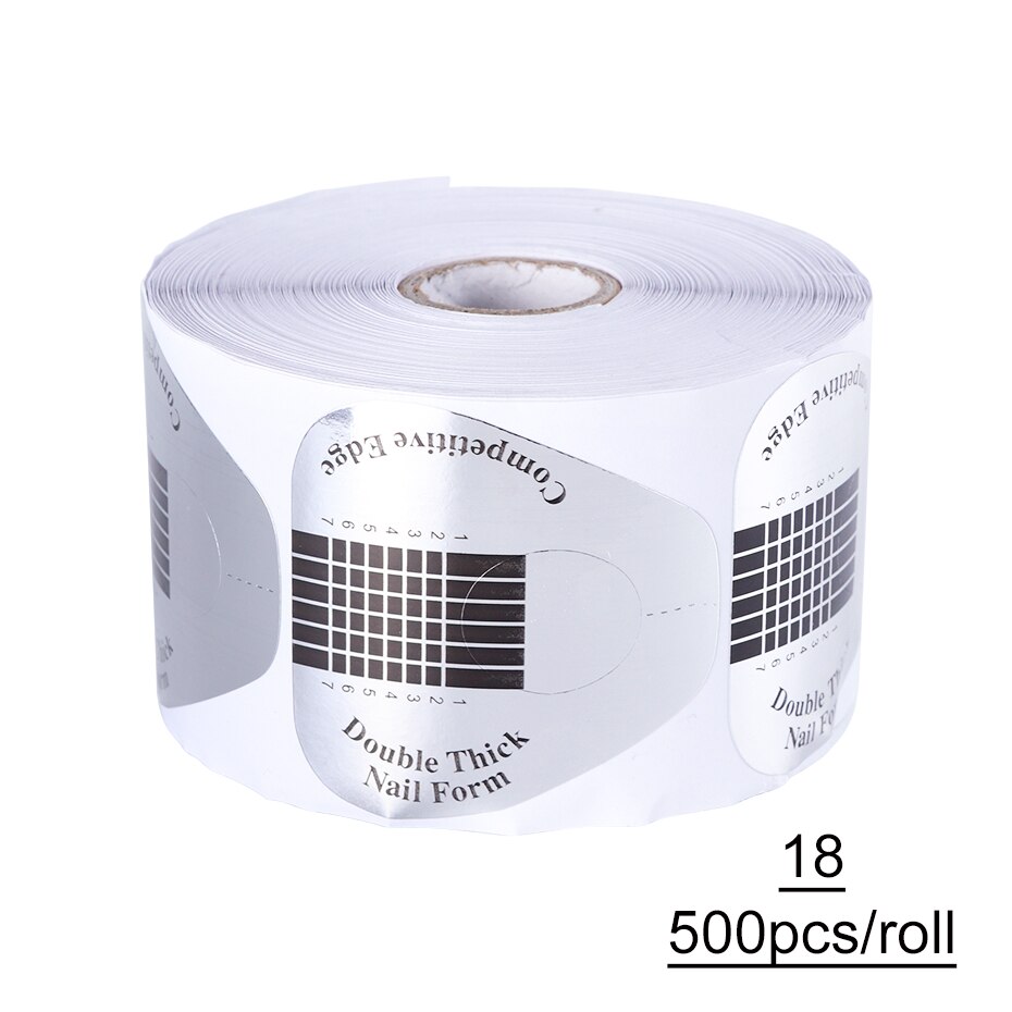 500pcs Nail Art French Acrylic UV Gel Extension Tips Quick Building Form Guide For Nail Extension Stencil Manicure Tools LY941-1: 18