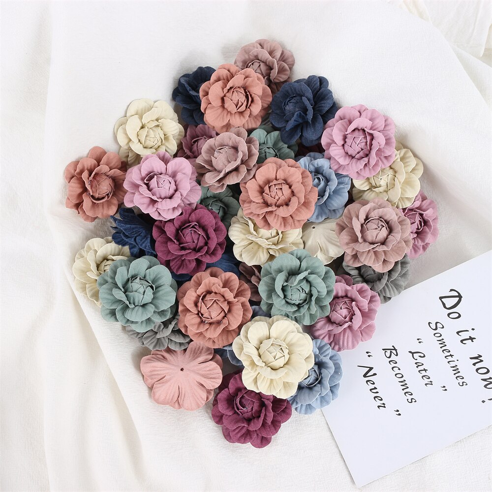 10Pcs Kunstmatige Milieuvriendelijke Bloem Microfiber Bloemen Hoofd Home Decor Wedding Garland Decoraties Diy Haar Corsage Accessoires