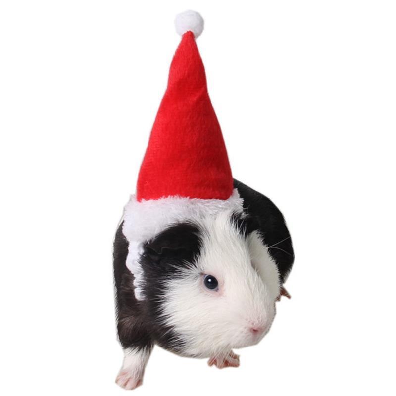 1 Pcs Kleine Huisdieren Hamster Kerst Hoed Katoen Pluche Warm Cavia Rat Knaagdieren Decoratie Xmas Kerstman Glb Voor Vrolijk kerst: Default Title