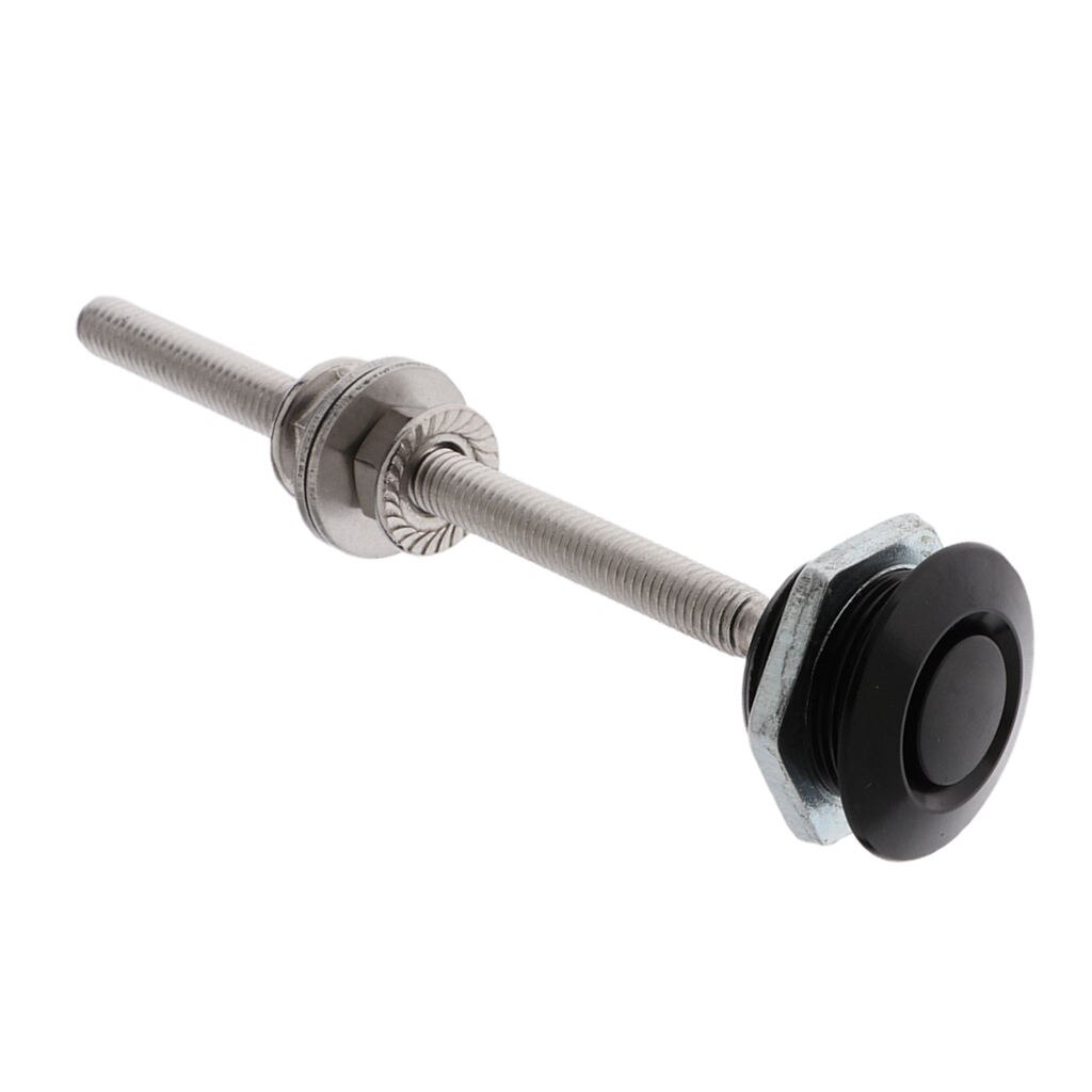 Quick Latch Low Profile Lockable Push Button Hood Pins 25mm Dia Aluminum alloy Safety Stability Durability: Black 100mm