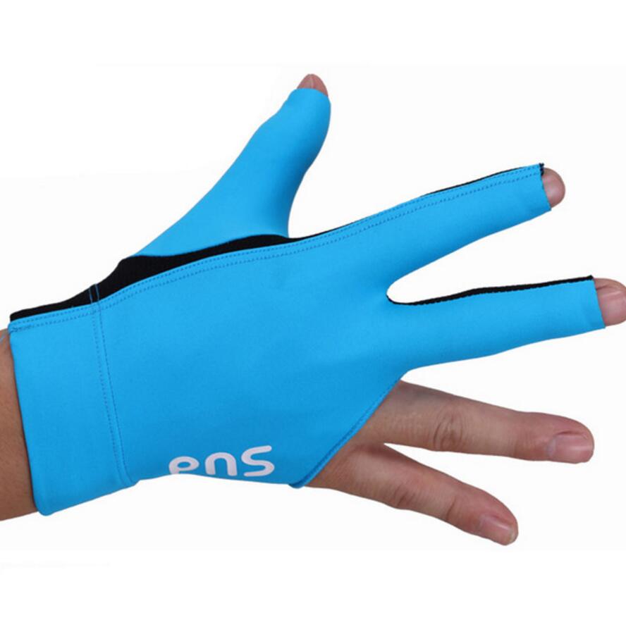 PNS – gants de billard professionnels et durables, accessoire de billard, de billard, de Snooker, de droitier et de gaucher, à trois doigts: Blue Right