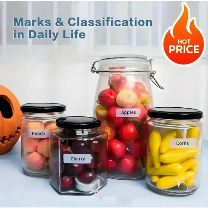 Waterproof Label Stickers Kitchen Spice Bottle Jars Classification Labels Home Office Self-adhesive Storage Stickers