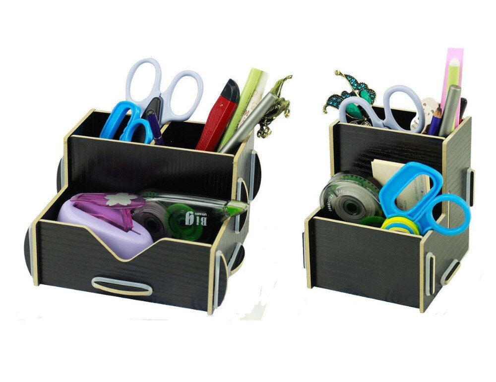 EJ.life étagère De Bureau En Bois Bricolage En Bois Bureau étagère Support Livres DVD Stockage