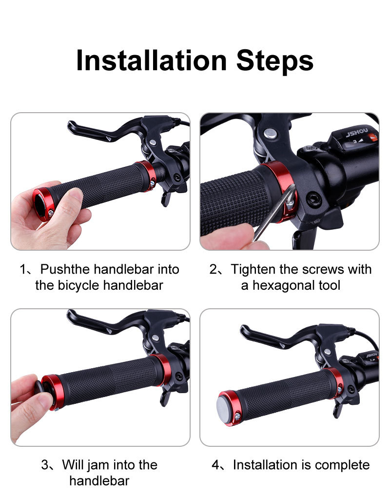 Puños de aleación de goma PE para bicicleta de montaña, puños de bloqueo Bilateral, empuñadura antideslizante, manga de manillar de ciclismo, accesorios de bicicleta BMX