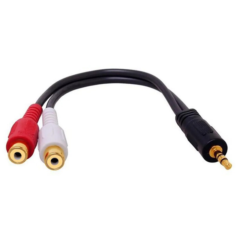 3,5mm Buchse Stecker auf 2 RCA Buchse RCA Stereo Audio- Kabel Konverter Adapter