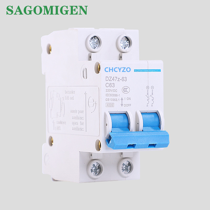 1P 2P DC 220V Circuit Breaker Solar Mini Circuit Breaker 10A 16A 20A 25A 32A 40A 50A 63A DC MCB für PV System DC Circuit Breaker