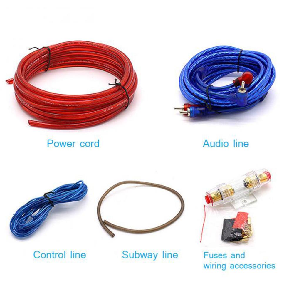 Kit de câblage porte-fusible 60A, câble d'alimentation 8GA, caisson de basses, haut-parleur Audio de voiture, fils d'installation, câble d'alimentation RCA