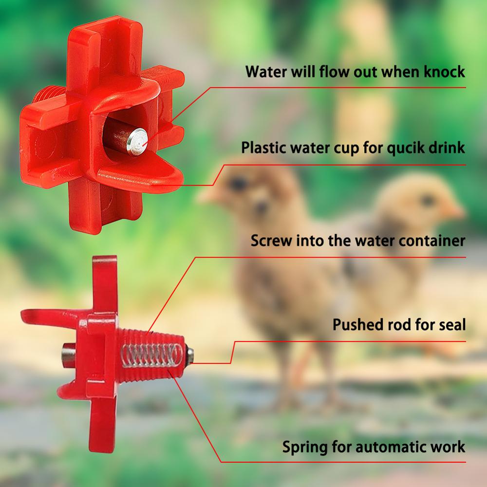 Zerodis Pack of 100 Chicken Drinker Nipples, Poultry Water Drinker Equipment, Automatic Chicken Hen Drinking Nipple for Chicken (Red Zerodis Pack of 100 Chicken Drinker Nipples, Poultry Water Drinker Equipment, Automatic Chicken Hen Drinking Nipple for Chicken (Red