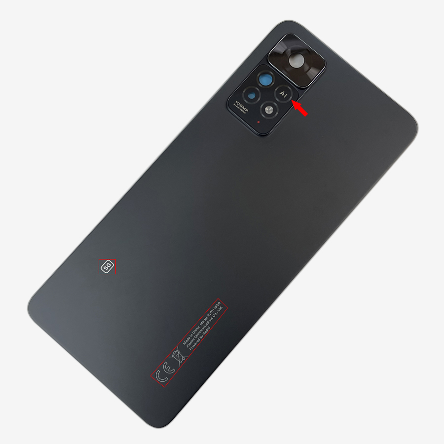 A+++ for xiaomi redmi note 11 pro 4g / 5g batteri bakdeksel glass redmi note 11e pro bakdør erstatningsdeksel lim: Rose