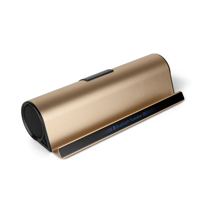 BT10-Altavoz Bluetooth con soporte para teléfono móvil, tableta, ordenador, portátil, Subwoofer de columna inalámbrico, reproductor de música, barra de sonido central: Gold