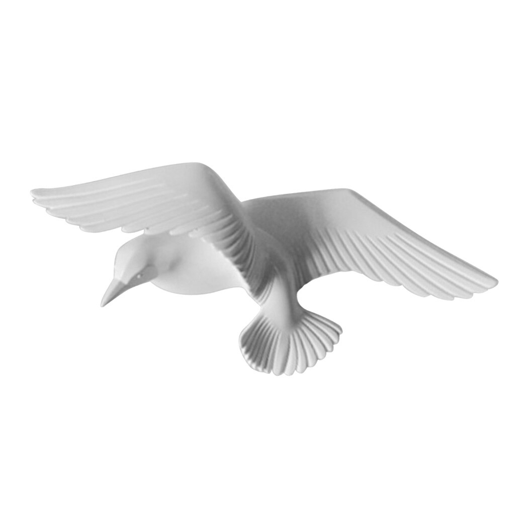 Décorations murales de la mouette en résine | 5 Styles disponibles, chambre à coucher, décoration murale de la maison: E White