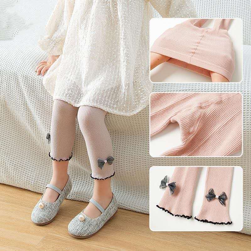 Dziewczęce legginsy dziecięce spodnie dla dziewczynek dziecięce legginsy dziecięce cukierki kolorowe spodnie kokarda bawełniana oddychająca wiosna jesień