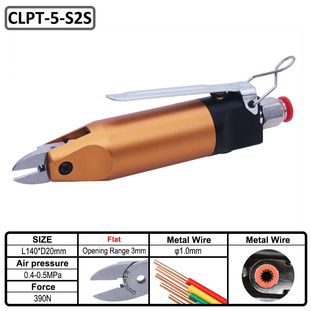 Pneumatic Scissors D20mm 390N Shear Cutting Tools Pliers Cutter for Metal Wire Plastic Electronic Component PVC Nipper Clamp: Flat Metal Wire