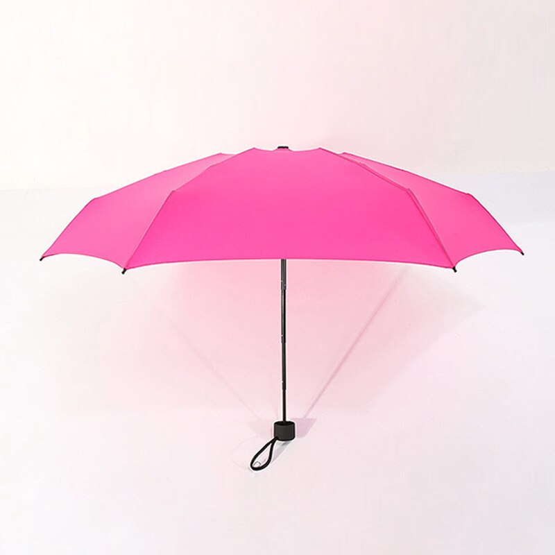 super lys 190g mini lomme paraply regn kvinner liten paraply vindtett sammenleggbar paraply reise kompakt regn menns paraply: Rosenrød