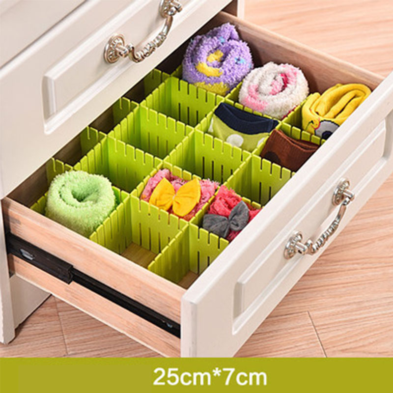Diy Drawer Storage Rack Detachable Free Combination Partition Desk Organizer Desktop Accessories Household Items: Short section green